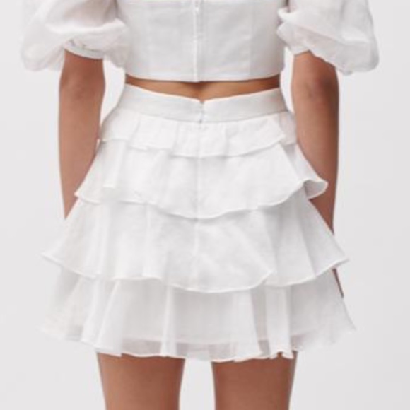 JOSLIN TALISA LINEN RAMIE SKIRT IN OPTICAL WHITE - Picture 7 of 7